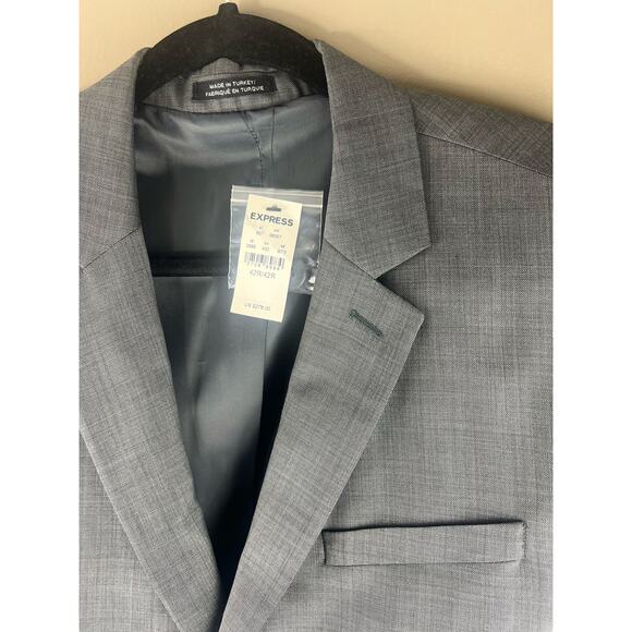 EXPRESS NWT Men`s Gray Fitted Wool Blend Photographer Suit Jacket 42 regular - Picture 6 of 15